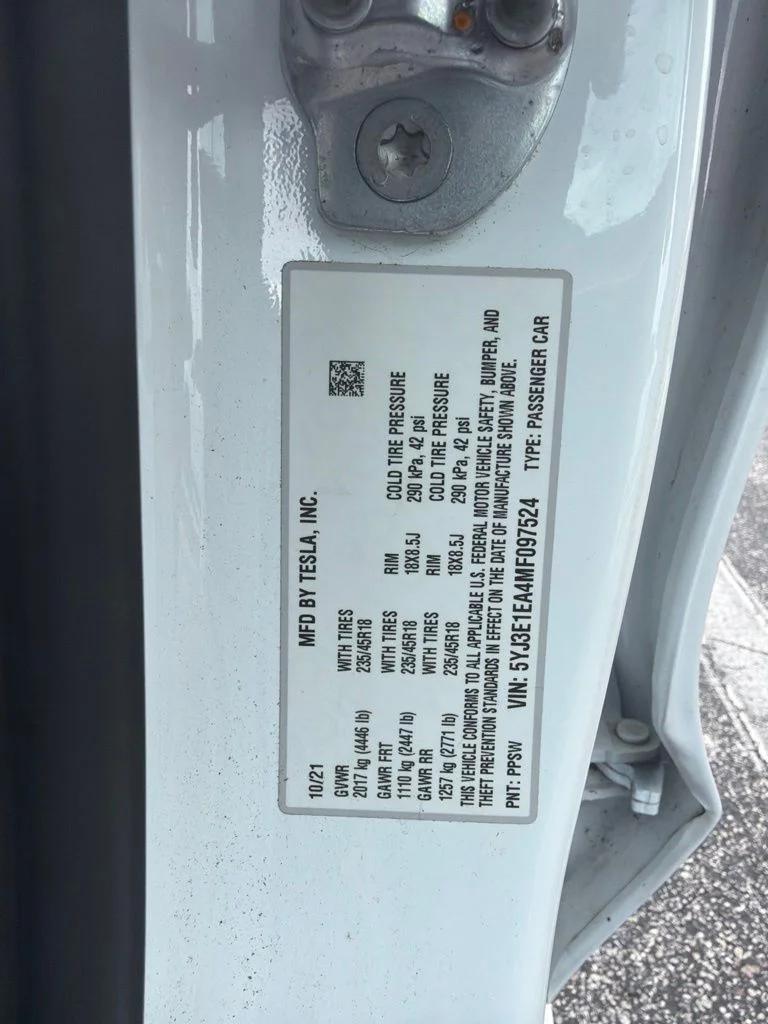 tesla model 3 2021 5YJ3E1EA4MF097524 image tesla model 3 2021 5YJ3E1EA4MF097524 image